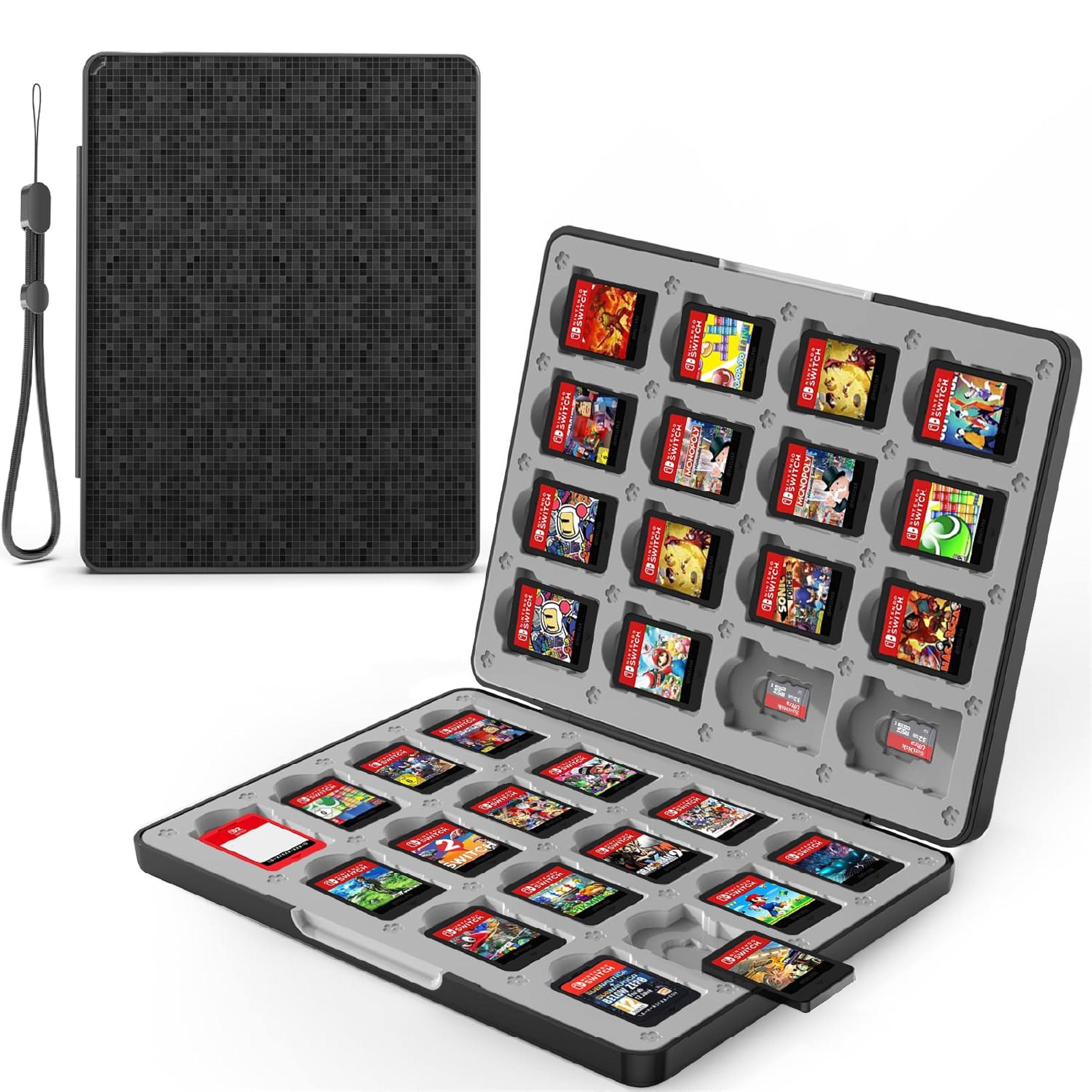 Fosmon For Nintendo Switch Game Case Switch 2 Game Case 32 Slots Switch Game Holder