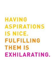 Having aspirations is nice. Fulfilling them is exhilarating! l ... via Relatably.com