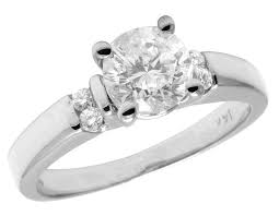 14k White Gold White CZ Radiant Ladies Wedding Engagement Ring(JL#1728)