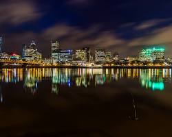 Image of Portland skyline at night