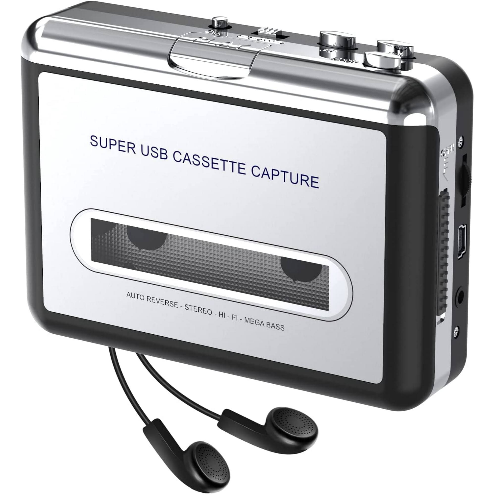 Digitnow Portable USB Cassette Tape Player Capture MP3 Audio Music, Compatible With Laptop and Personal Computer