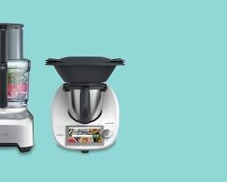 food processor being used to prepare a healthy meal