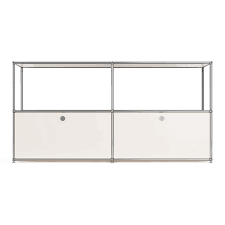 Raffle Pinker 2-Layer Metal Storage Cabinets with Doors and Shelves for Garage, Living Room, White - Walmart.com