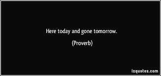 Here Today Gone Tomorrow Quotes. QuotesGram via Relatably.com