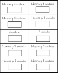 Resultado de imagen de fichas unidades y decenas
