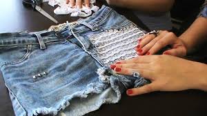 Resultado de imagem para short jeans com renda