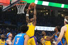 Lakers forward Jarred Vanderbilt injures right pinkie while trying to block Thunder's Chet Holmgren