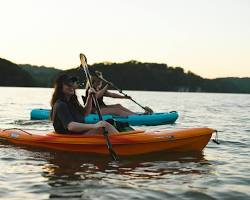 Image of someone kayaking in a beautiful California location