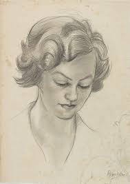 An image of (Female head study) by Roland Wakelin - 499.2010%2523%2523S