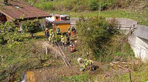 Frau (82) rutscht Böschung hinab und stürzt mehrere Meter tief in Bach – Großeinsatz im Höllgraben