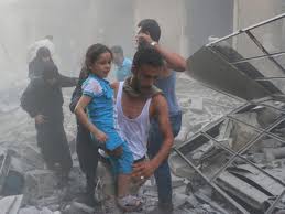 BARAA AL-HALABI/AFP/Getty ImagesA Syrian man carries a girl amid debris following a air strike by government forces in the northern city of Aleppo on July ... - syria-bashar-al-assad-girl1