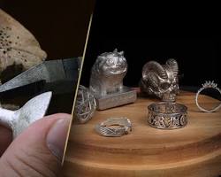 Image of 3D printed necklace made of a combination of metal and resin