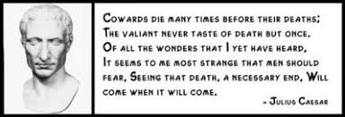 Amazon.com: Wall Quote - Julius Caesar - Cowards Die Many Times ... via Relatably.com