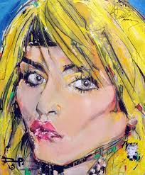 Debbie Harry, Painting by David Banegas and Signed by Debbie Harry &amp; Photograph by Mark Weiss - detail