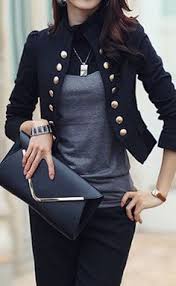 Image result for navy blue military jacket BLOGGERS