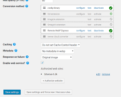 Image of WebP Express WordPress Plugin Interface