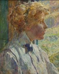 Portrait of Mrs. Robert Reid, öl von Robert Lewis Reid (1862-1929 ...