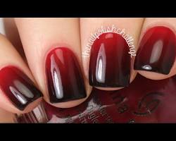 Hình ảnh về Basic Black Gradient Nails  Black and red gradient