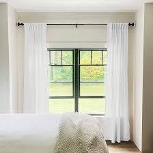 Amazon.com: INOVADAY Linen Curtains for Living Room Bedroom, Back Tab Sheer Privacy Curtains 2 Panels, Light Filtering Farmhouse Drapes W50xL63 White : Home & Kitchen