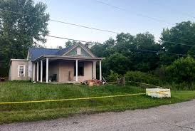 Scene of the house where 16 children were rescued, four adults arrested