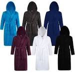 Hooded towelling dressing gown