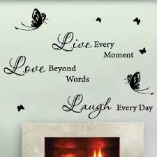 Medium Live Love Butterfly Art Wall Quotes / Wall Stickers / Wall ... via Relatably.com