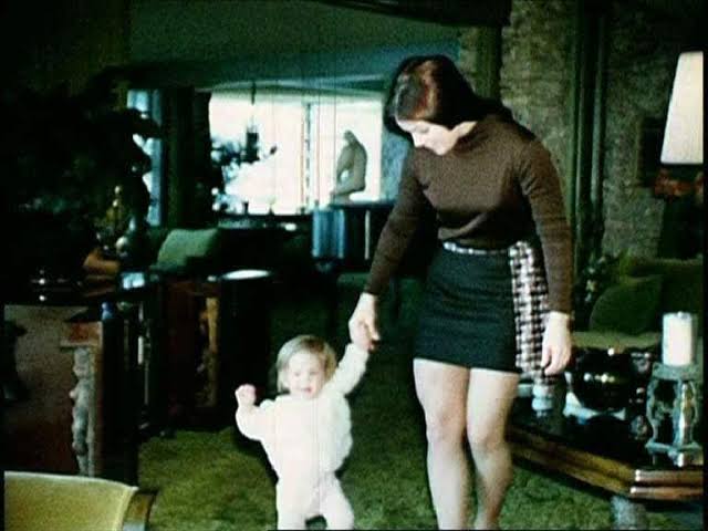 Lisa Marie and Priscilla in Elvis' office in their home on Monovale ...