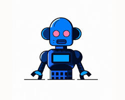 robot journalist writing a news article. The caption reads: AIpowered robot journalist automating the creation of news articles. resmi