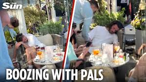 England ace Jack Grealish caught dozing at rooftop bar after boozy afternoon session with pals