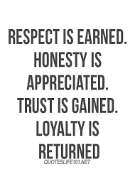 Respect is earned honesty is appreciated - Best quotes about life ... via Relatably.com
