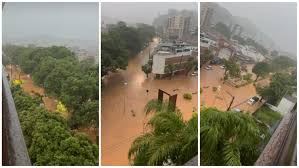 Rio Pomba transborda e inunda cidade de Cataguases, na Zona da Mata; veja vídeos