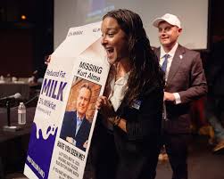 Alani Bankhead Montana Senate 2026 campaign event with supporters and state flag