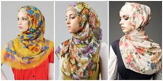 Hasil gambar untuk hijab motif bunga