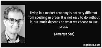 Living in a market economy is not very different from speaking in ... via Relatably.com