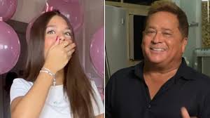 Neta de Leonardo fica em choque com presente do avô em seus 15 anos
