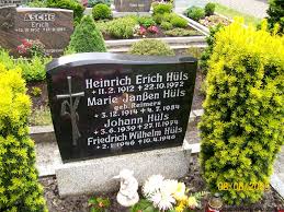 Grab von Johann Hüls (03.06.1939-27.11.1974), Friedhof Marcardsmoor