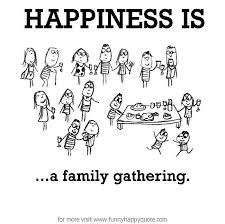 Happiness is, a family gathering. - Funny Happy Quote via Relatably.com