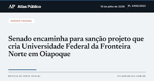Senado encaminha para sanção projeto que cria Universidade Federal da Fronteira Norte em Oiapoque