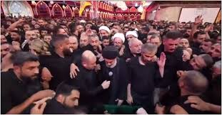 ویدئو: اقامه نماز بر پیکر رهبر شهید انقلاب در حرم سید الشهدا (ع) و حضرت عباس (س)