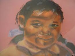 David K John Pastel Painting Of Navajo Girl , Signed - For Sale - ori_1735_1114144286_1102618_16b