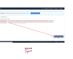 Image of requesting a certificate in the AWS Certificate Manager console