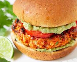 Image of Salmon Burgers with Avocado Crema