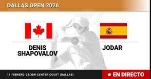 Denis Shapovalov - Rafael Jodar, en directo hoy: sigue el partido de Dallas Open