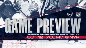 Capitals vs Rangers matchup at Madison Square Garden