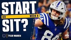 Tyler Warren Fantasy Week 4 Start or Sit: Play Him and Feel Fine About It