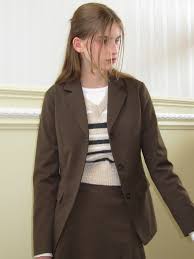 "LETTER FROM MOON The New Preppy Slim Jacket (Brown)" by W Concept - Product from W Concept