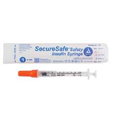 Dynarex SecureSafe Safety Insulin Syringe - 1 ml (New ...