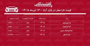 قیمت خودرو تیر ۱۴۰۵
