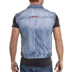 Veste en jean manche courte homme