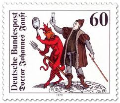 Doctor Johann Faust mit Teufel, Briefmarke 1979 - doctor-johannes-faust-teufel-gr